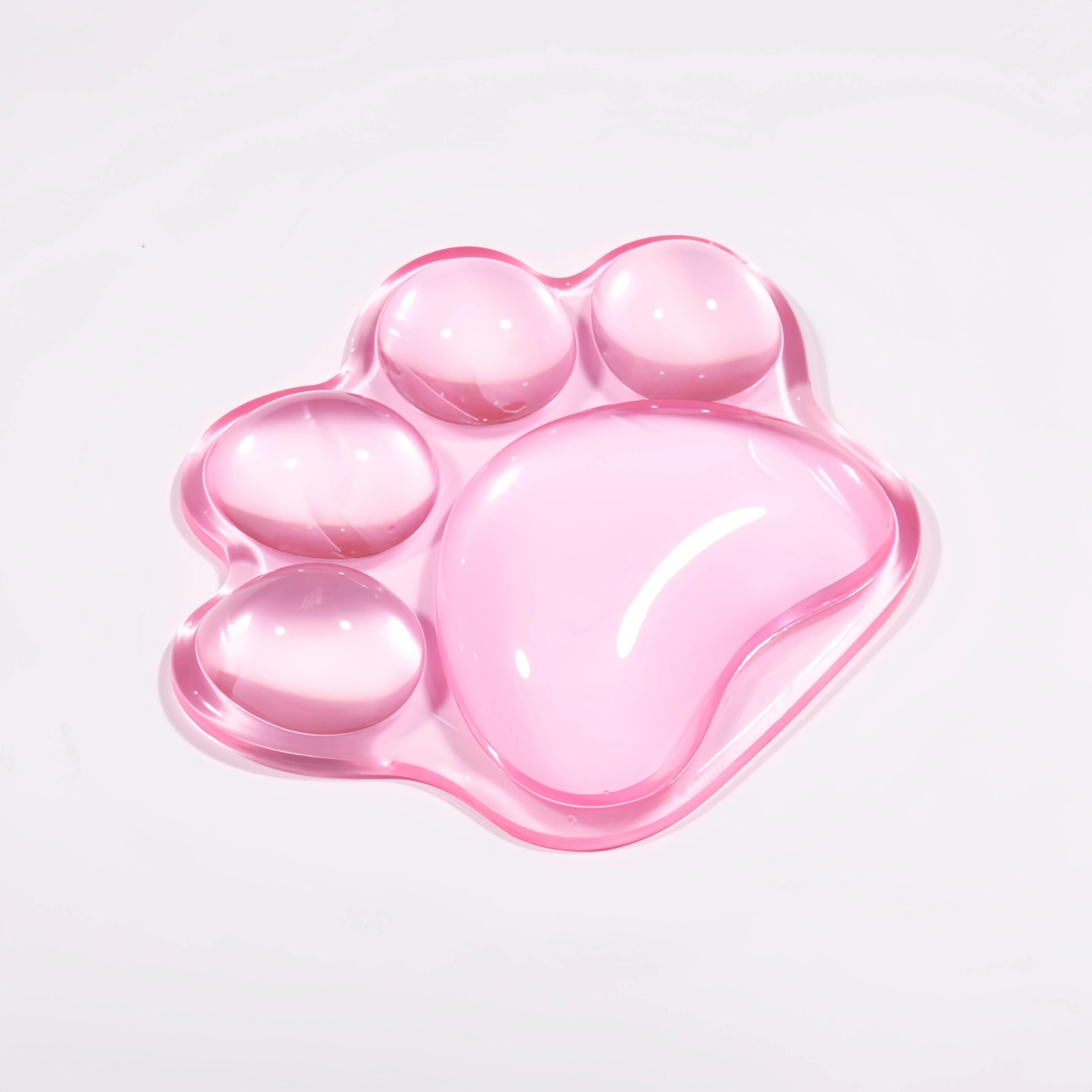 

Розовый Прозрачный Силиконовый Коврик для Мыши с Подставкой для Запястья в Виде Кошачьей Лапки, Милый и Нескользящий, Маленький Размер, Эргономичный Настольный Аксессуар для Девочек розовый