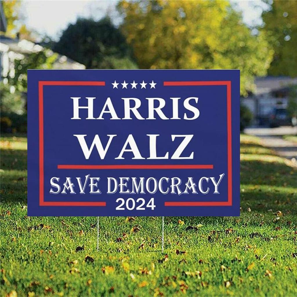 2024 H-Kazıklı Bahçe İşaretleri - Çift Taraflı 18x12 İnç, Plakalar İşaretler İçin Oylandı Tetikleyici İşaretler Dekorasyon Açık Bahçe