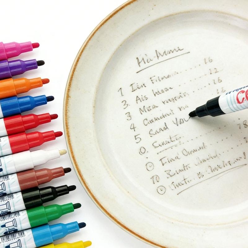 Set of 12 Color Water Based Ceramic Paint Markers For Artistic Creative Art Projects On Pottery And Glass Surfaces