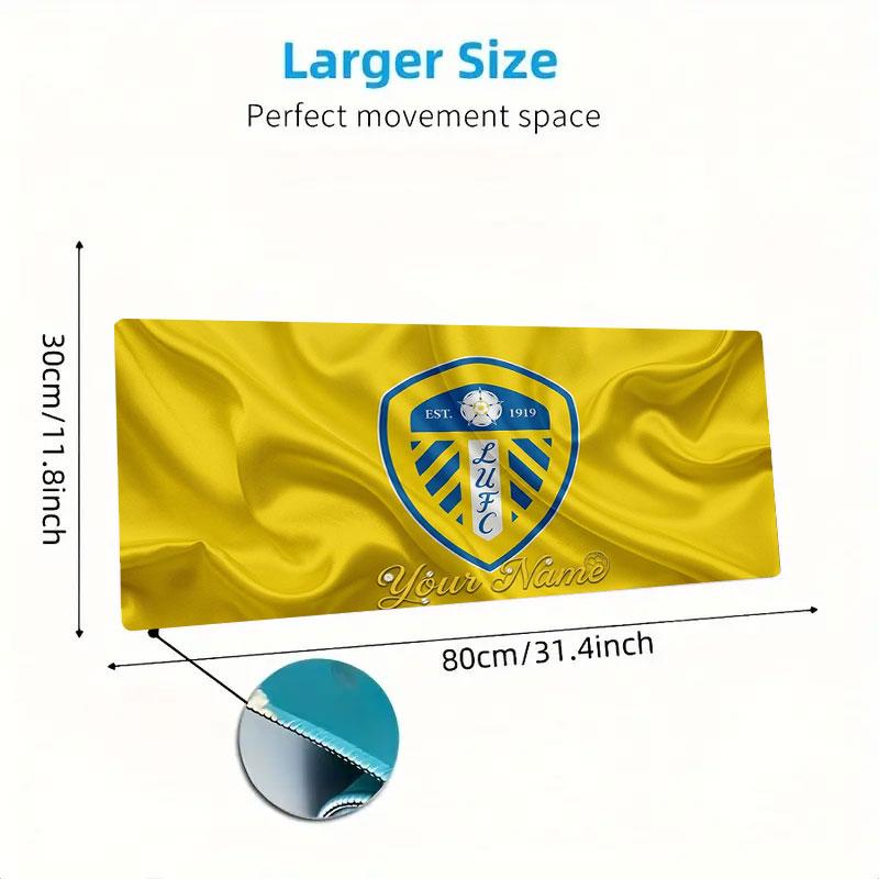 Leeds United Custom Name Large Size Mouse Pad Large Gaming Table Cushion Non-slip Laptop Tablet Big Mousepad XXL Mat Mini PC Playmat With Lock edge