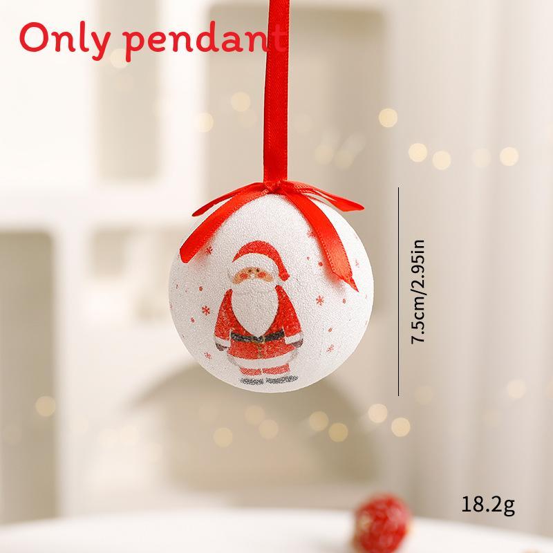 Christmas Theme Pattern Foam Ball Pendant Family Festival Decoration Props For Holiday Tree Decor And Festive Display