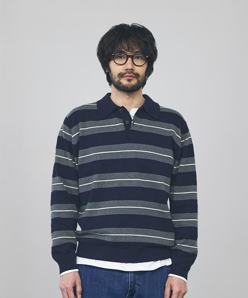 Geonjiulleunseu Cashmere Blend Striped Collar Knit Collection