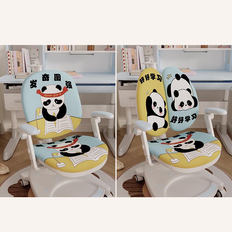 Children Learning Chair Cover Double-back Stretch Elastic Kids Study Computer Chair Slipcover Cartoon Printing Protect Cover