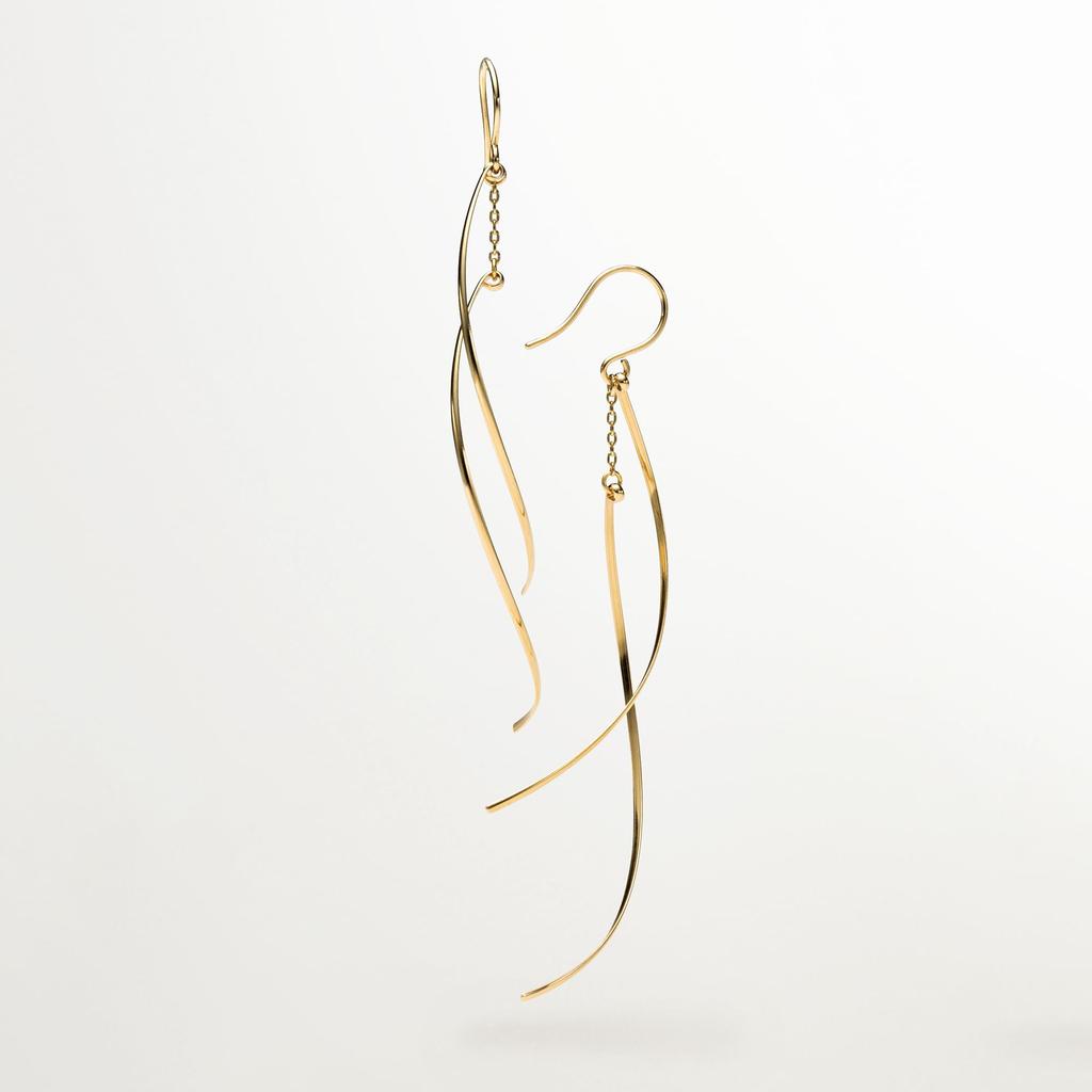 Kuma K10 Yellow Gold Earrings KMJA0086 Yellow Gold [Official] [Vendome Aoyama] [Kengo + MA,YU] [Kengo Kuma]