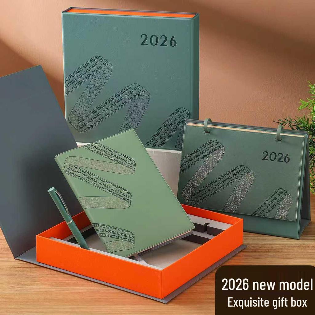 2026 Year of the Horse Leather Desk Calendar: Customizable High-End Planner & Desktop Ornament