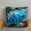 Poszewka na poduszkę Wzór delfinów oceanicznych Nadruk świata podwodnego Poduszka Dzieci Sofa Dekoracja domu