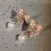 1Pair Purple Dream Butterfly Pearl Stud Earrings Korean Exquisite Gentle Sweet Earring For Women Girl Party Wedding Jewelry Gift
