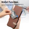 Vertical Zipper Cards Solt Wallet Leather Case for Samsung Z Flip 5 4 3 5G Stand Shockproof Flip5 Purse Ring Holder Pocket Cover
