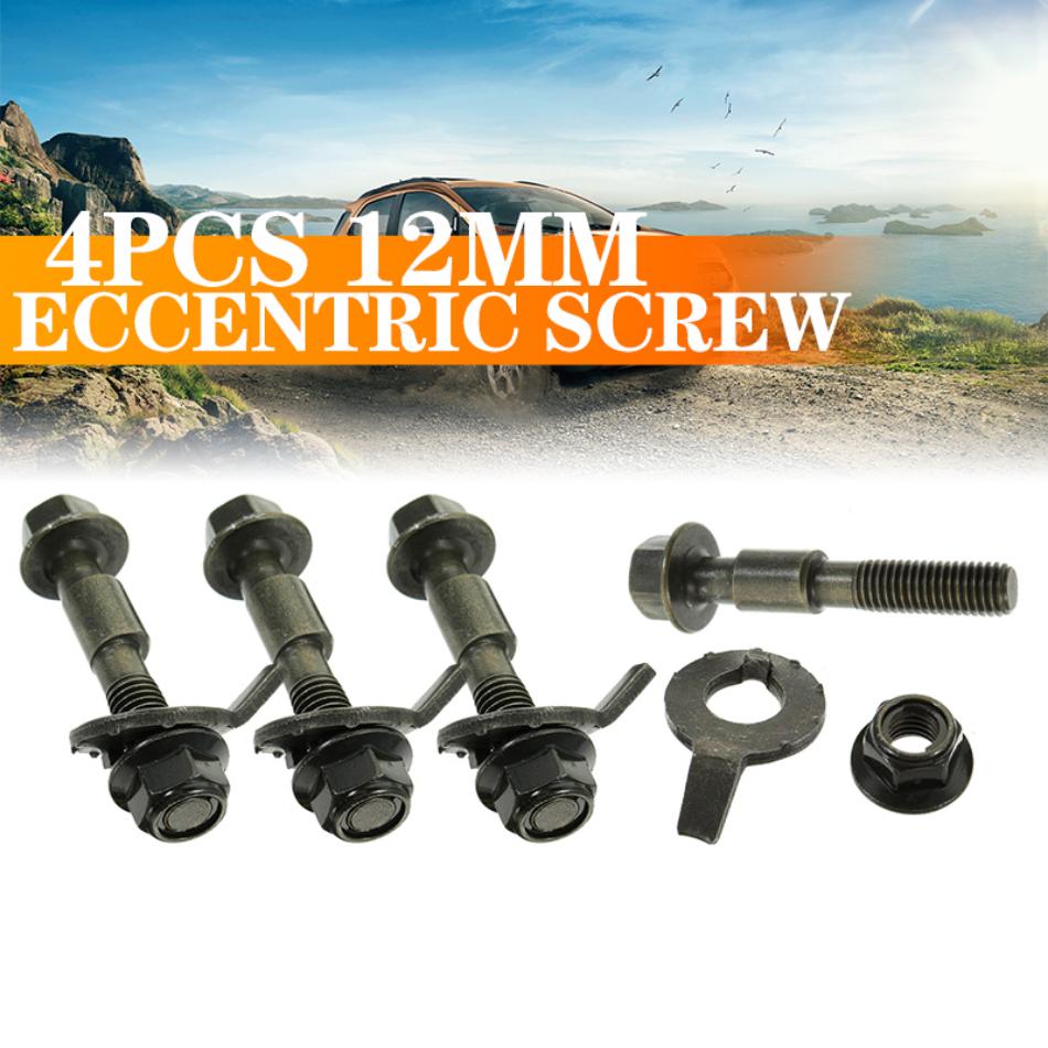 4Pcs 12mm 10.9 Level Screw Camber Bolt Car Wheel Alignment Camber Bolt Arc Screw Eccentric Screw Metal Adjustment Repair Tools