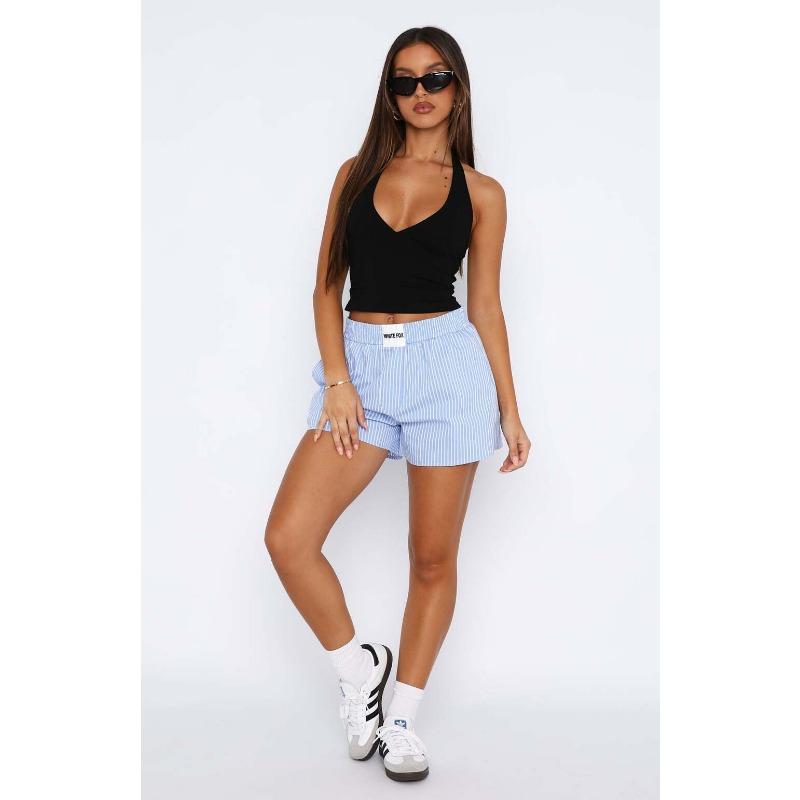 Women Sexy Halter V Neck Slim Fit Backless Cami Tank Top