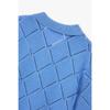 STUDIO TOMBOY Argyle Pattern Crochet Collar Short Sleeve Knit 9106252208 