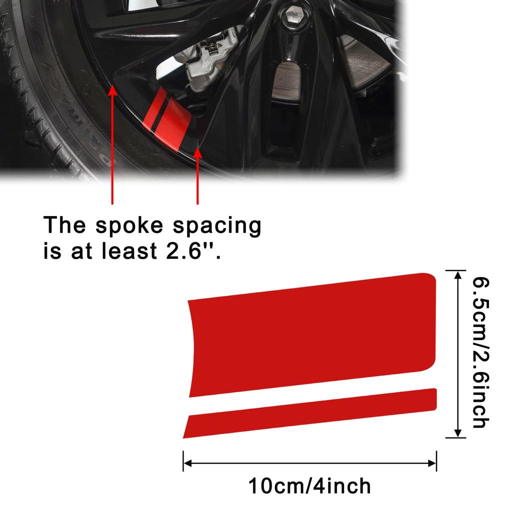 TOMALL 6pcs Wheel Rim Stripe Reflective Sticker Car Vinyl Reflective