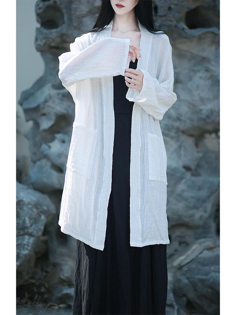 Zen Style Cotton Linen Cardigan - Spring/Summer Sun Protection