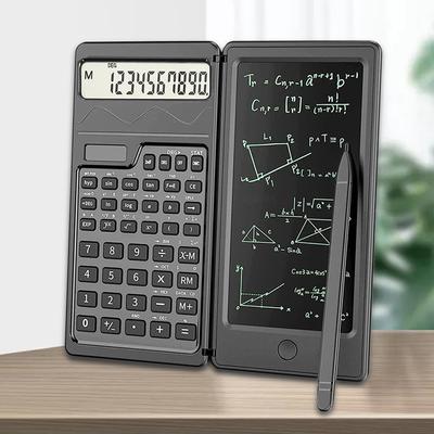 Skládací vědecká kalkulačka Kalkulačka s 12místným velkým displejem a 6palcovým vymazatelným LCD Psacím tabletem Digitální kreslící podložka