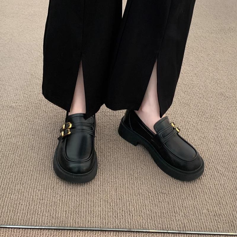 Loafers women's British style spring new black versatile and thin platform small leather shoes college Japanese jk single shoes women