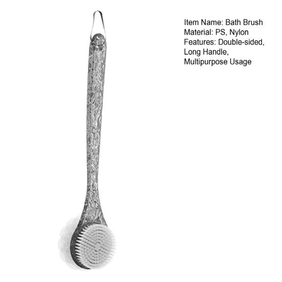 Bath Brush Double-sided Brush Head Long Handle Shower Brush Easy To Clean Bath Brush Bathing Accessory