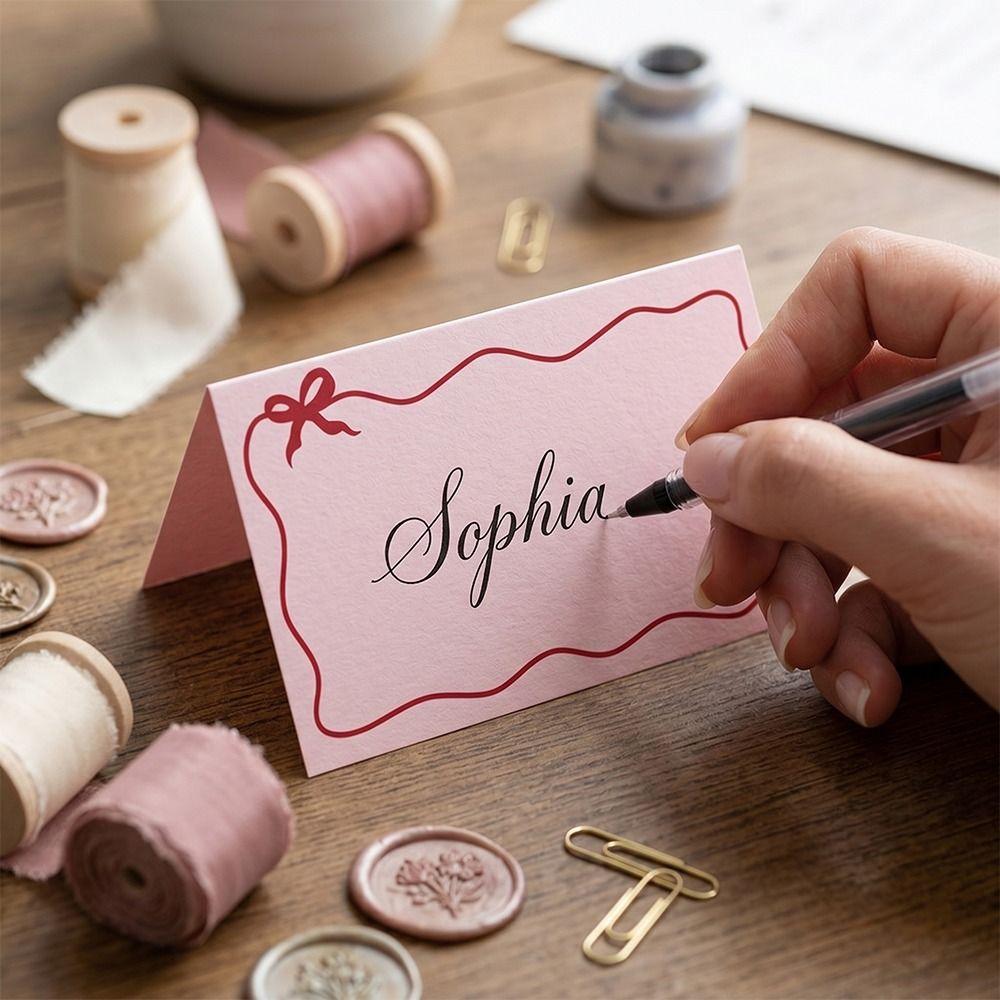 Pink Butterfly Design Wedding Seat Cards Elegant Wedding Guest Name Cards Wedding Party