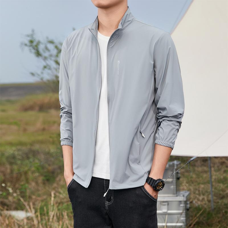 

Одежда для защиты от солнца изо льда для мужчин летом, тонкий стиль, одежда для защиты от солнца, большой размер, быстросохнущая, тонкий стиль, дышащая куртка L серый