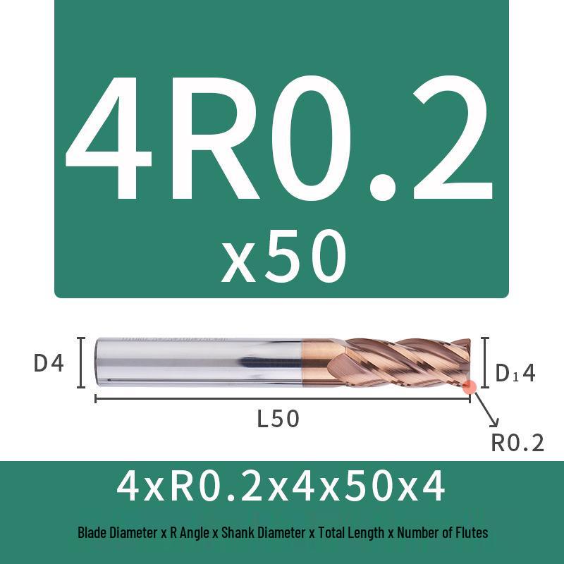 55-Degree Carbide Bull Nose End Mill with Wear-Resistant Coating for CNC Routers