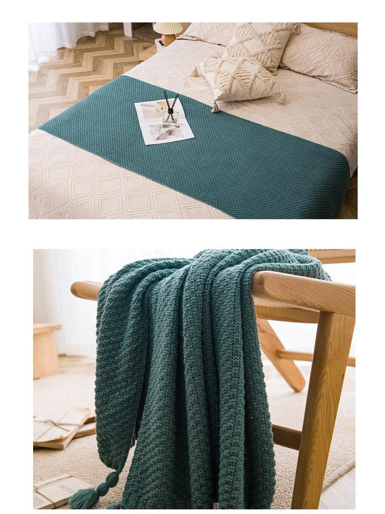 Handmade Tassel Blanket - Cozy Internet Style Sofa Throw, Perfect for Office or Bed