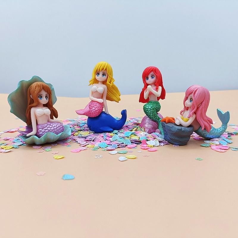 Cute Mermaid Pvc Car Decoration Figure Wholesale Aquarium Accessory