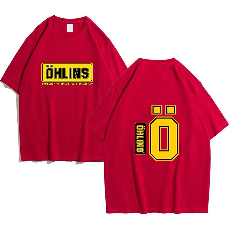 New Men's Unique Ohlins Sports Racing T-Shirt Pure Cotton Casual Shock Ohlins RXF34 M.2 Men's Comfortable and Popular Tee