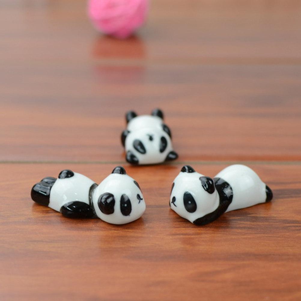 3Pcs Cute Panda Chopstick Pillow Ceramic Holder for Table Organization Animal Themed Kitchen Dining Decorative Accessory