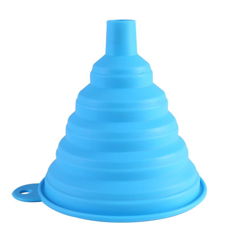 1Pc Food Grade Small Silicone Funnel Durable Soft For Oil Liquid Kitchen Cooking Tool Random Color