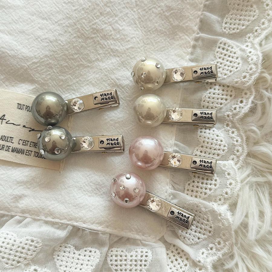 Versatile Rhinestone Bead Hair Clip for Women - Simple Duckbill Side Clip for Bangs