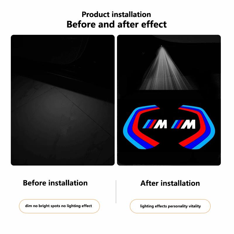 NTSM5 Motorcycle Sticker/LED Car Door Logo Welcome Lights Auto Laser Projector Lamp For BMW M E46 E90 E60 F30 F10 G20 E87 E92 E91 X5 6