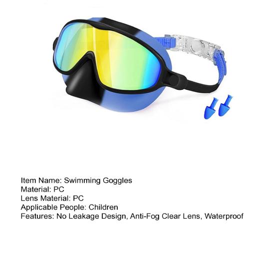 DYS 1/2 Pairs Children Swim Goggles with Earplugs, UV Protection Anti-Fog Pool Nose Cover, No Leakage Swimming Eyewear for Boys Girls