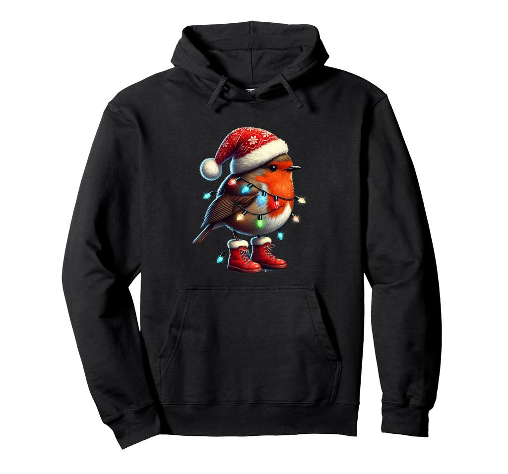 Cute Santa Bird Cozy Christmas Robin Santa Hat. Hoodie