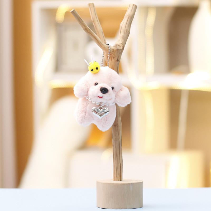 

Plush Dog Toy Keychain With Soft Short Plush For Kids And Collectors розовый