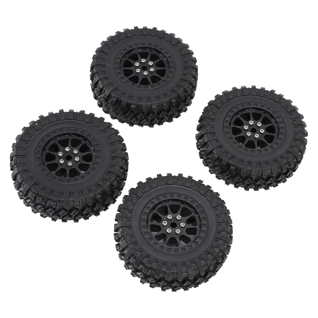 RC Car Tires Rubber Sturdy Remote Control Pickup Truck Wheel Tires Replacement for MN82 Black