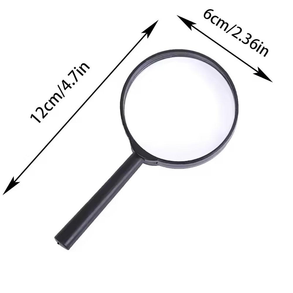 Handheld reading magnifying glass for elderly and children, magnifying glass with plastic handle