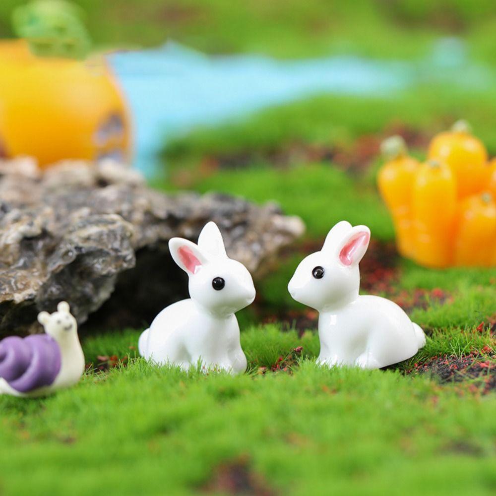 

DIY Rabbit Figurines Ornaments Mini Rabbit Cartoon Bunny Landscape Ornaments Bonsai Rabbit