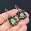 Copper Spiny Oyster Turquoise Gemstone Jewelry Pure Copper Wire Wrapped Handmade Earrings