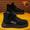 Winter Mens Shoes Fashion High Top Cotton Shoes Thick-soled Snow Boots Plush Warm Winter Boots for Men Non Slip Platform Booties