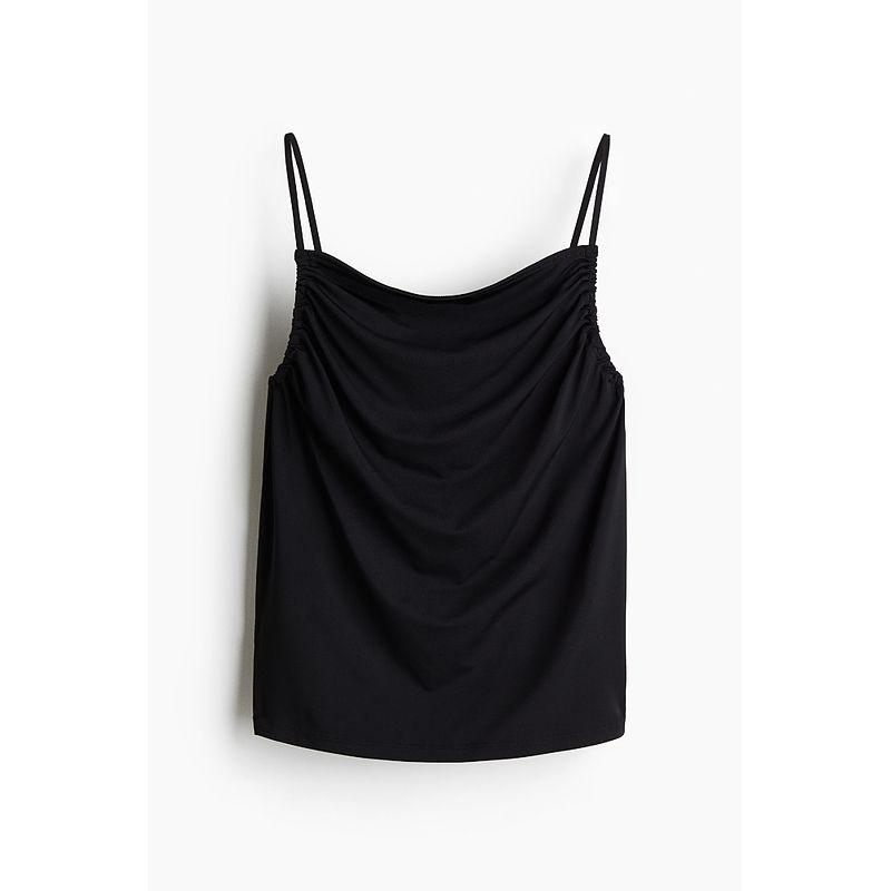 

HM Women clothes Sling 2025 Summer New Elegant Fashion Casual Trendy Pleat Strap Top 1290225