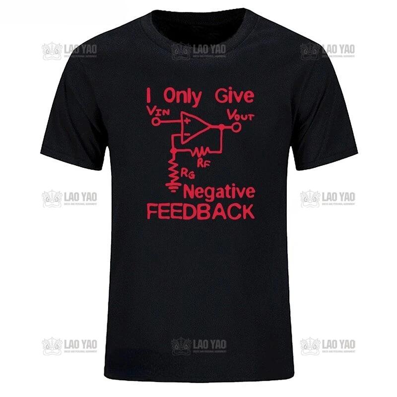 I Give Negative Feedback Computer Engineer T Shirt Novelty Funny Graphic Tshirts Men Casual Short-sleev Tees Roupas Masculinas