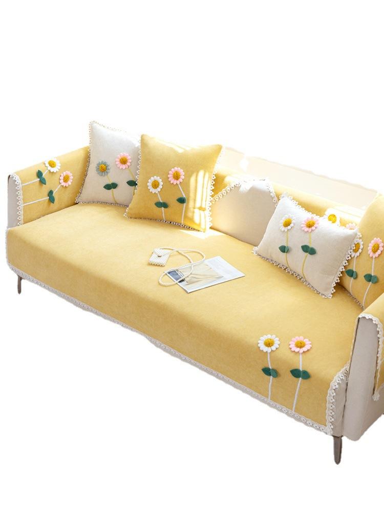 Vier Jahreszeiten Chenille Sofakissen Kissen rutschfeste Sofabezug Bezug Sitzkissen Fensterkissen