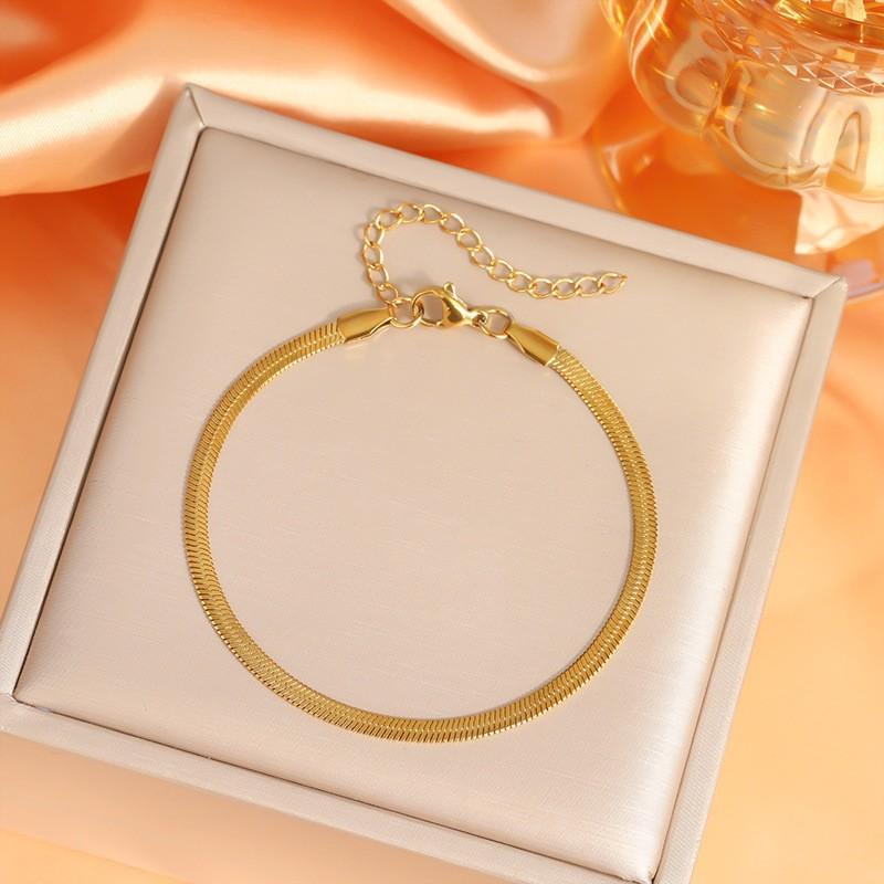 Stainless steel blade chain bracelet European and American explosions vacuum color plating snake bone chain men and women blade