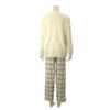 RAVIR Winter Fluffy and Cute Pajama Set and Pearl Button Luxury One Size Fits All Women's (Top Bottoms), Cardigan, Ivory,