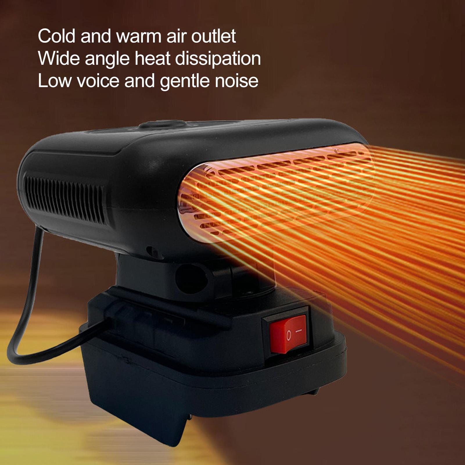 Electric Small Heater Fast Heating 90 Degree  Portable Low Noise Battery Heater 2 Temperatures for Office Dorm Home Car
