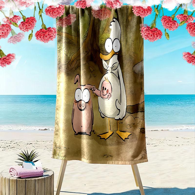 Big Bad Fox Print Beach Towel, Large Soft Quick Dry Towel for Beach Camping Swimming