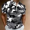 Women Short Sleeve Polo Shirt Khaki Black Brown Full Leopard Spot Print Half Zip Lapel Top