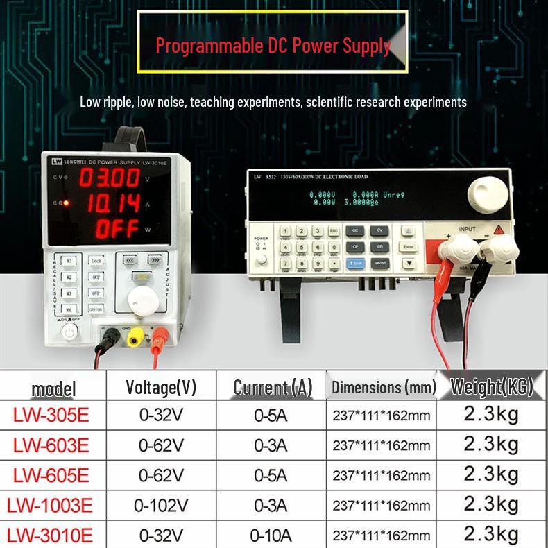 Longwei Adjustable Programmable DC Power Supply 30V 10A/5A for Electroplating and Repair