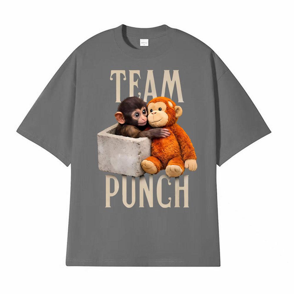 Baby Punch Monkey Lonely Punch Print T Shirts Men Women Clothing Fashion Cotton TShirt High Quality Oversized Tshirt Streetwear