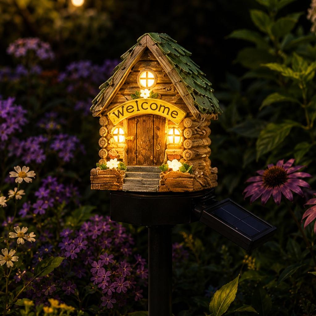 Resin House Stake Light, Lights for Garden Decoration