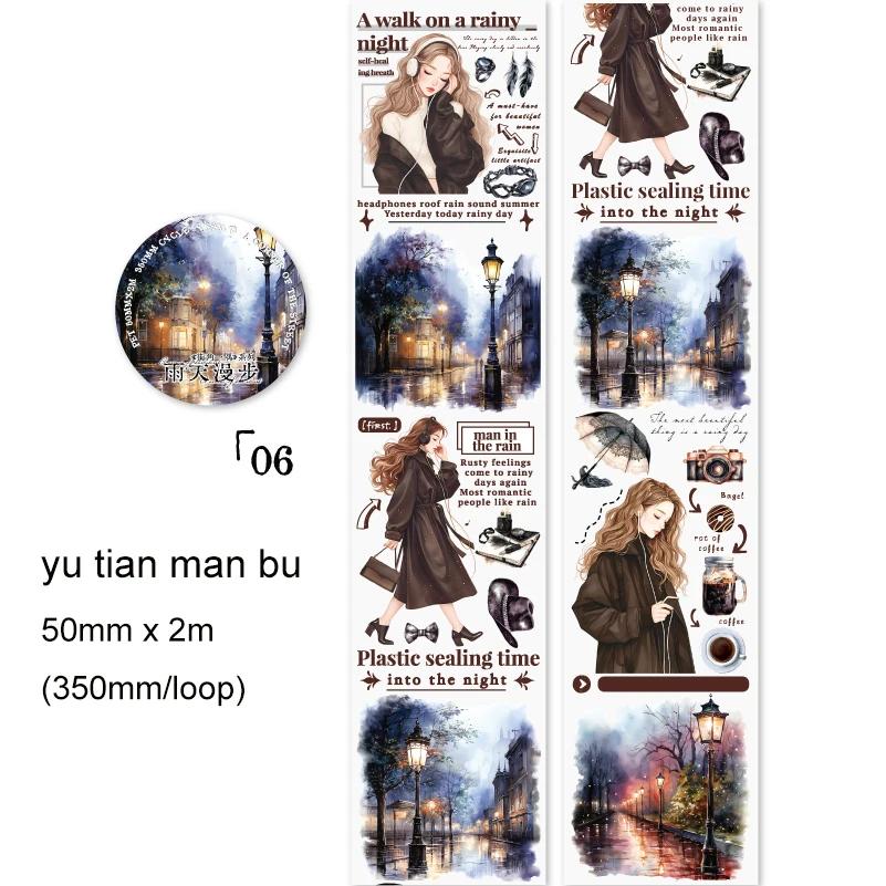 JIANWU A Corner of The Street Series Vintage Magazine Material Collage Washi Tape Creative DIY Journal Stationery